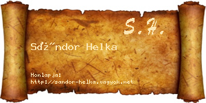 Sándor Helka névjegykártya
