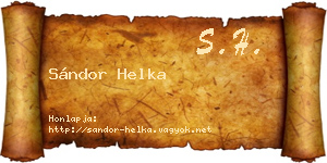 Sándor Helka névjegykártya