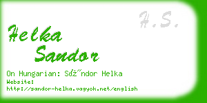 helka sandor business card